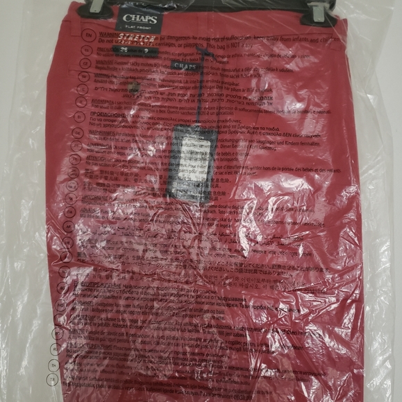 Chaps Ralph Lauren Flat Front 9" Chino Shorts Men Size: 36 Color: Red Cotton NWT - Picture 4 of 14